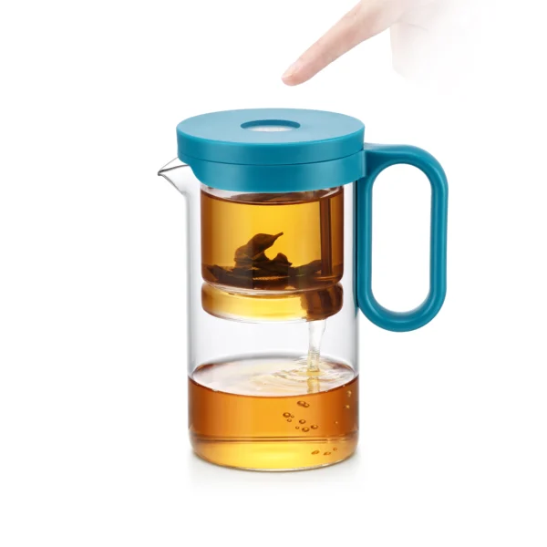 Théière magnétique en verre - 500ml - Turquoise – Image 2