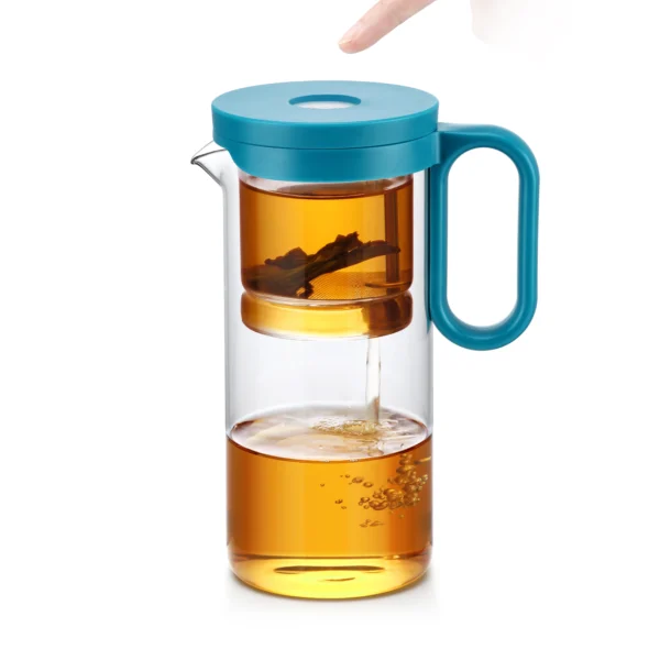 Théière magnétique en verre - 700ml - Turquoise – Image 2